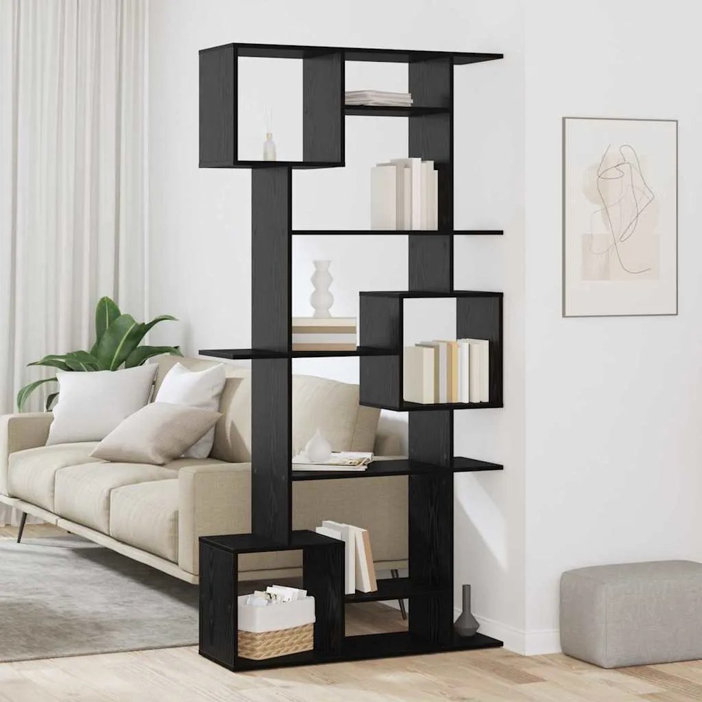 vidaXL Βιβλιοθήκη Μαύρη Οξυά 92 x 29 x 188 εκ. Επεξεργασμένο ξύλο