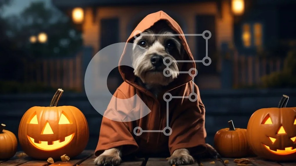 Σετ των 2 Intra Συλλεκτικό Ξύλινο Παζλ Plywood 4mm - Μικρό σκυλί που φοράει μπουφάν κολοκύθας Σε Ξύλινο Κουτί - Διαστάσεις: 10x10 cm – 25 κομμάτια