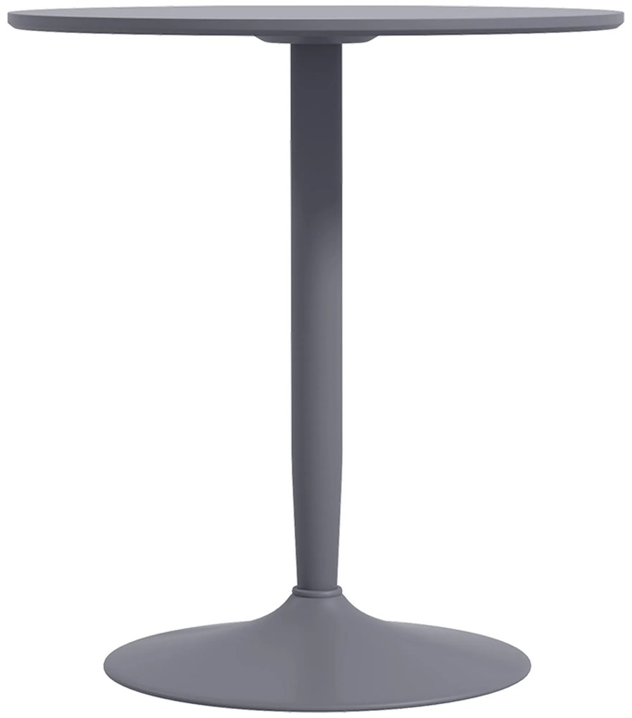 HOMCOM Τραπέζι Τραπεζαρίας για 2 άτομα, στρογγυλή επιφάνεια, ατσάλινο πόδι, Γκρι, 70 x 70 x 75 cm