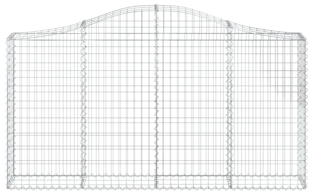 Συρματοκιβώτια Τοξωτά 15 τεμ. 200x30x100/120 εκ. Γαλβαν. Ατσάλι - Ασήμι