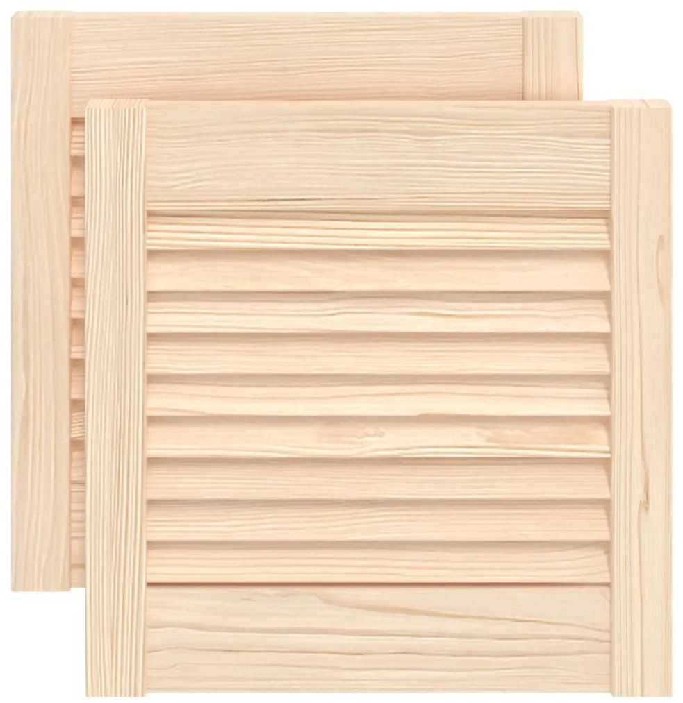 vidaXL Πορτάκια με Περσίδες 2 Τεμ. 39,5x39,4 εκ. από Μασίφ Ξύλο Πεύκου