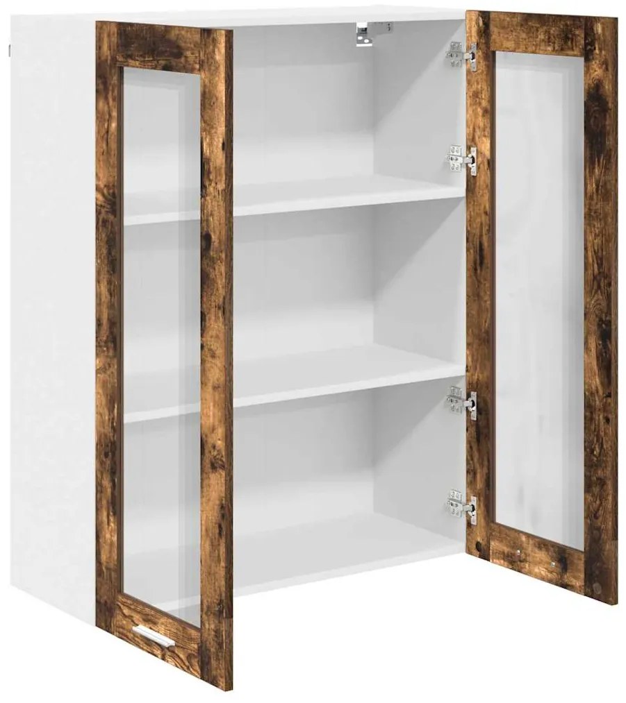 vidaXL Κρεμαστό ντουλάπι με πόρτα Riga Καπνιστό Δρύς 80 x 31 x 100 εκ.