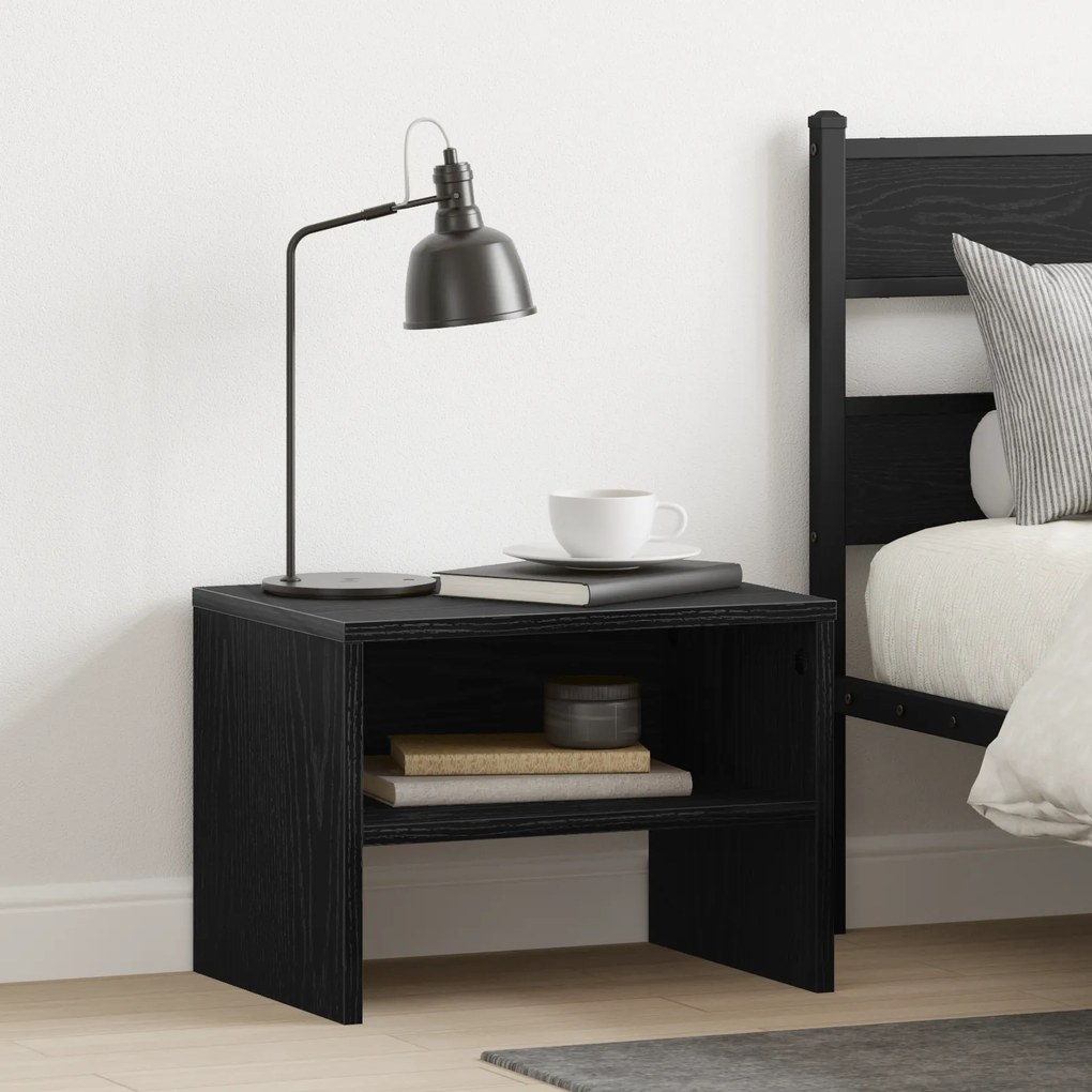 vidaXL Κομοδίνο Μαύρη δρυς 40 x 30 x 30 εκ Επεξεργασμένο ξύλο