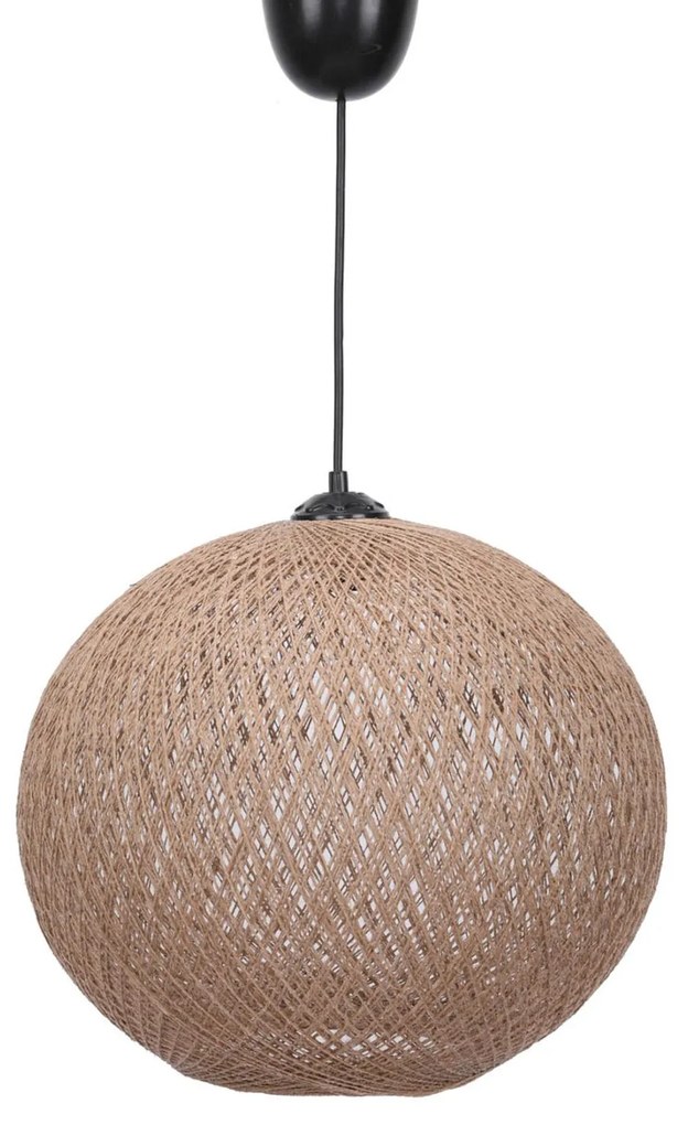 Φωτιστικό οροφής Κρεμαστό C7383.01 απο Σχοινί Μπέζ Φ38x70Υ εκ. 38x38x70 εκ.