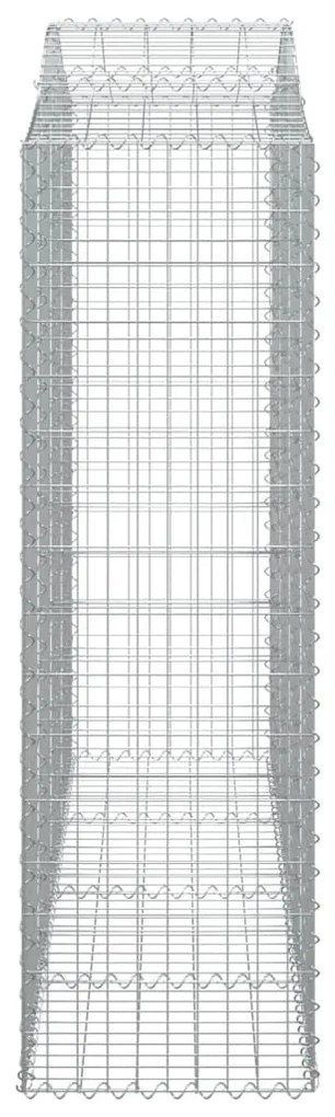 Συρματοκιβώτια Τοξωτά 7 τεμ. 200x50x160/180 εκ. Γαλβαν. Ατσάλι - Ασήμι