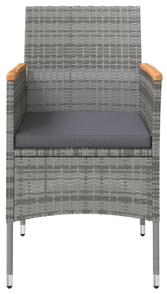 vidaXL Σετ Τραπεζαρίας Κήπου 3 Τεμαχίων με Μαξιλάρια Μαύρο