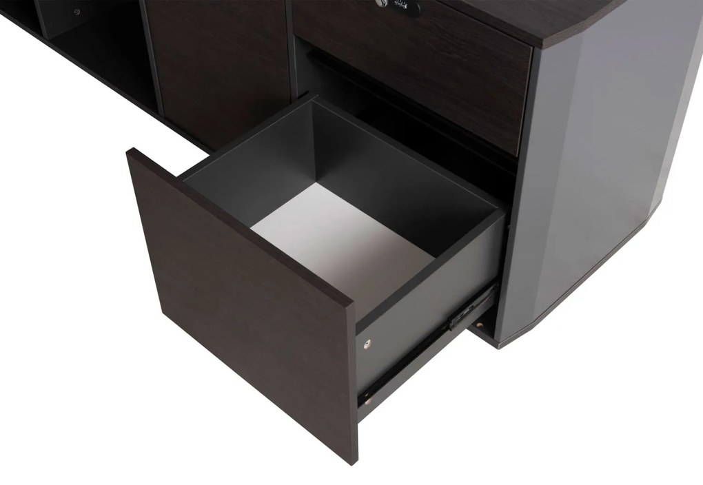 Γραφείο Επαγγελματικό Δεξιά Γωνία Rosewood 220x180x76Υ εκ.