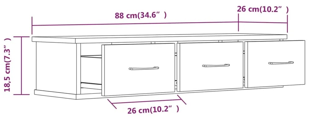 ΝΤΟΥΛΑΠΙ ΤΟΙΧΟΥ ΚΑΦΕ ΔΡΥΣ 88 X 26 X 18,5 ΕΚ. ΕΠΕΞΕΡΓΑΣΜΕΝΟ ΞΥΛΟ 815083