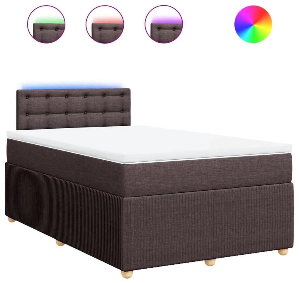 ΚΡΕΒΑΤΙ BOXSPRING ΜΕ ΣΤΡΩΜΑ ΣΚΟΥΡΟ ΚΑΦΕ 120X200 ΕΚ. ΥΦΑΣΜΑΤΙΝΟ 3289740