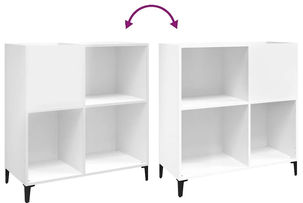 vidaXL Δισκοθήκη Λευκή 84,5 x 38 x 89 εκ. από Επεξεργασμένο Ξύλο