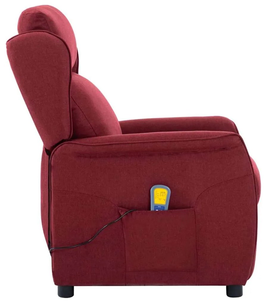 vidaXL Καρέκλα μασάζ με μαξιλάρι Κρασί 67.5 x 93.5 x 101.5 εκ ύφασμα
