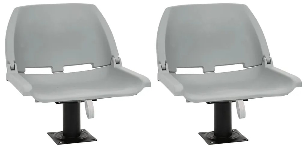 vidaXL Κάθισμα Σκάφους Πτυσσόμ. 4 τεμ. Γκρι 48x51x41 εκ Χωρίς Μαξιλάρι