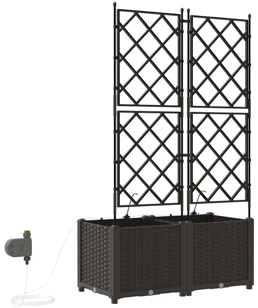 vidaXL Γλάστρα Κήπου 2 pcs Καφέ Ατσάλι