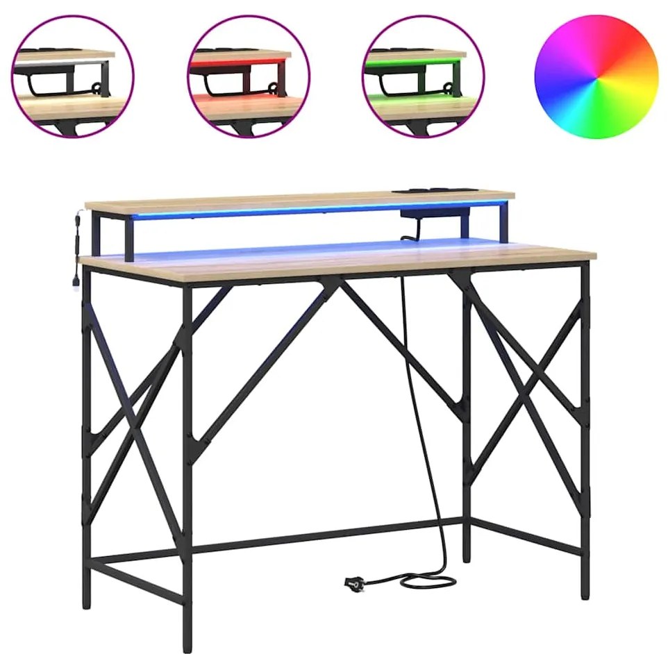 vidaXL Γραφείο Sonoma Δρυς 100 x 50 x 86.5 εκ Επεξεργασμένο ξύλο