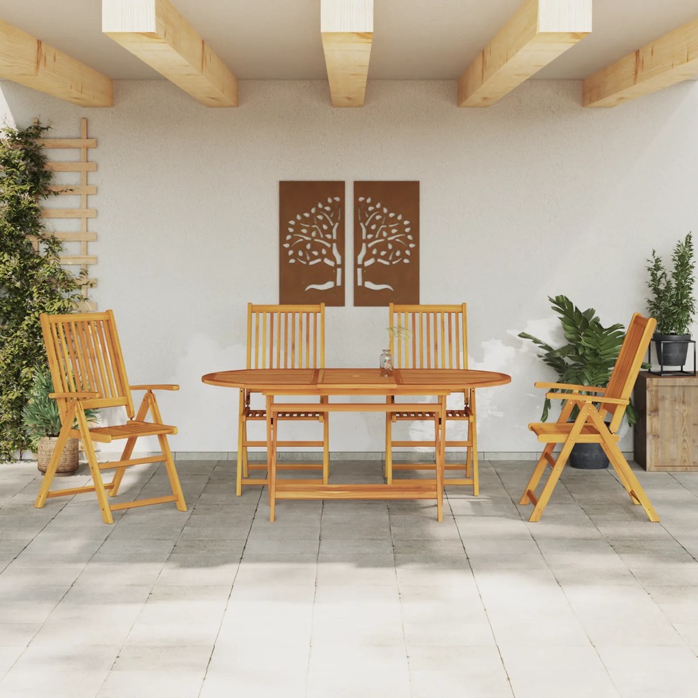 vidaXL Σετ Εξωτερικής Διατροφής 5 pcs Φυσικό Ξύλο Μεγάλο
