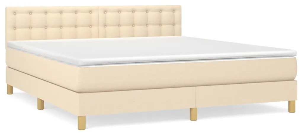 ΚΡΕΒΑΤΙ BOXSPRING ΜΕ ΣΤΡΩΜΑ ΚΡΕΜ 180X200 ΕΚ. ΥΦΑΣΜΑΤΙΝΟ 3140958