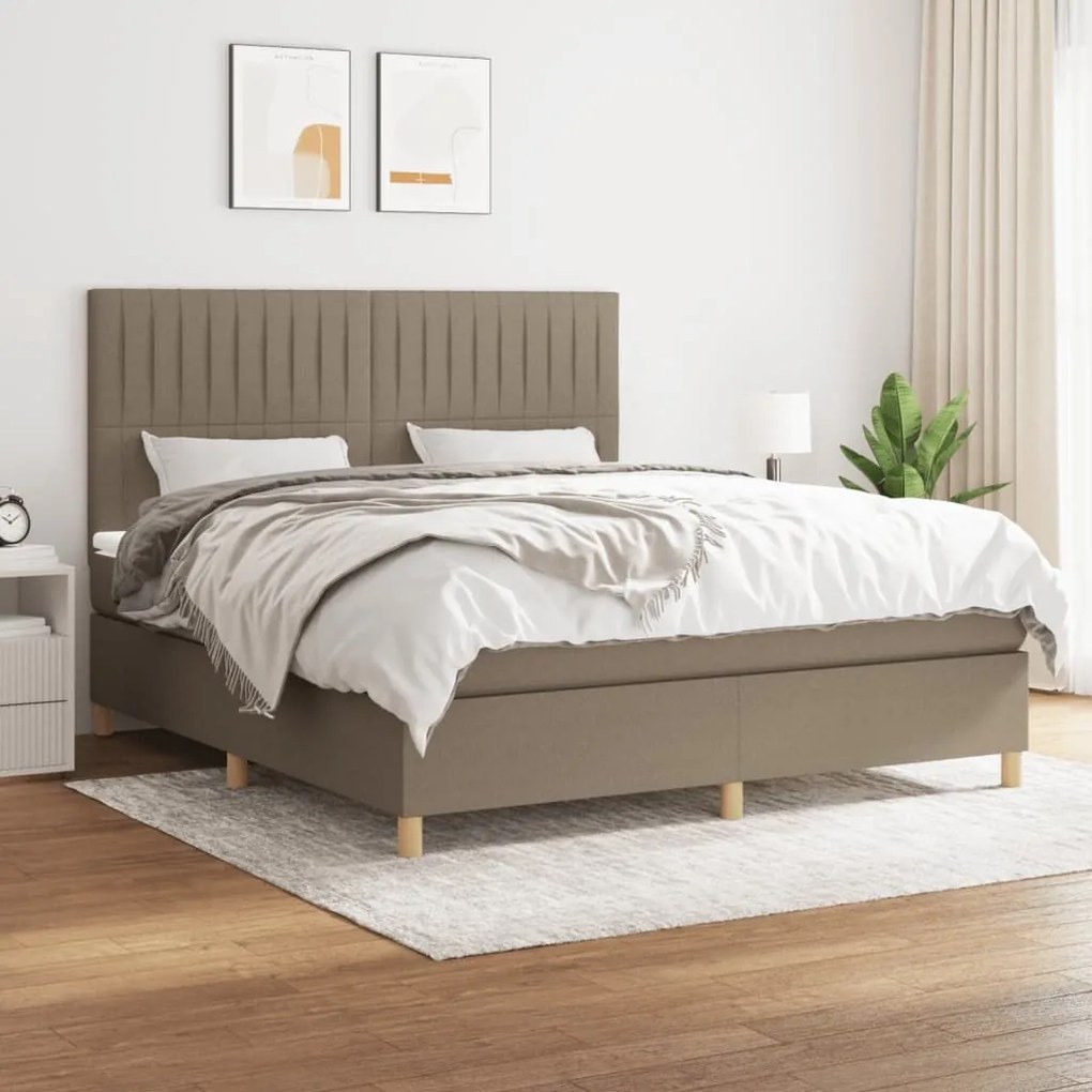 ΚΡΕΒΑΤΙ BOXSPRING ΜΕ ΣΤΡΩΜΑ TAUPE 180X200 ΕΚ. ΥΦΑΣΜΑΤΙΝΟ 3142517