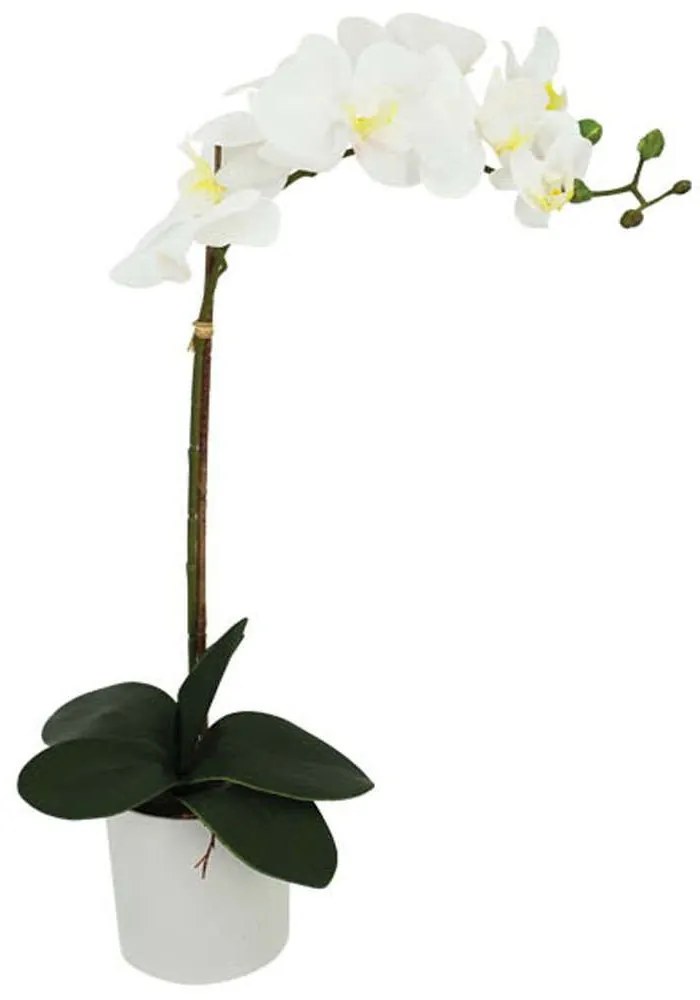 Τεχνητό Φυτό Σε Κασπώ Ορχιδέα 04-00-21029-1 47cm White Marhome Plastic