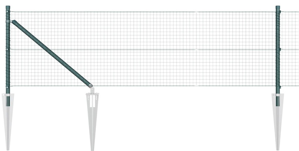 vidaXL Welded Wire Fence με 13 Spike Posts Πράσινο 0.8x100 m Χάλυβας