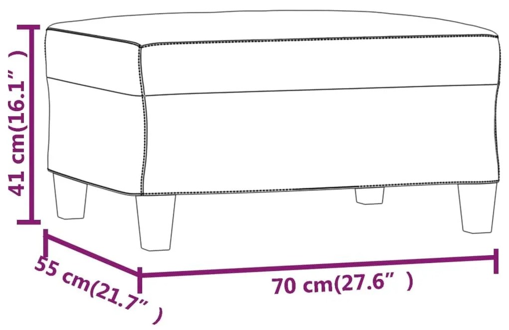 Υποπόδιο Κρεμ 70 x 55 x 41 εκ. Υφασμάτινο - Κρεμ