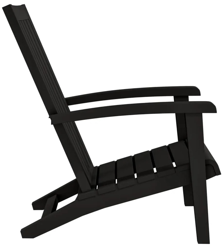 vidaXL Καρέκλες Κήπου Adirondack 2 τεμ. Μαύρες από Πολυπροπυλένιο