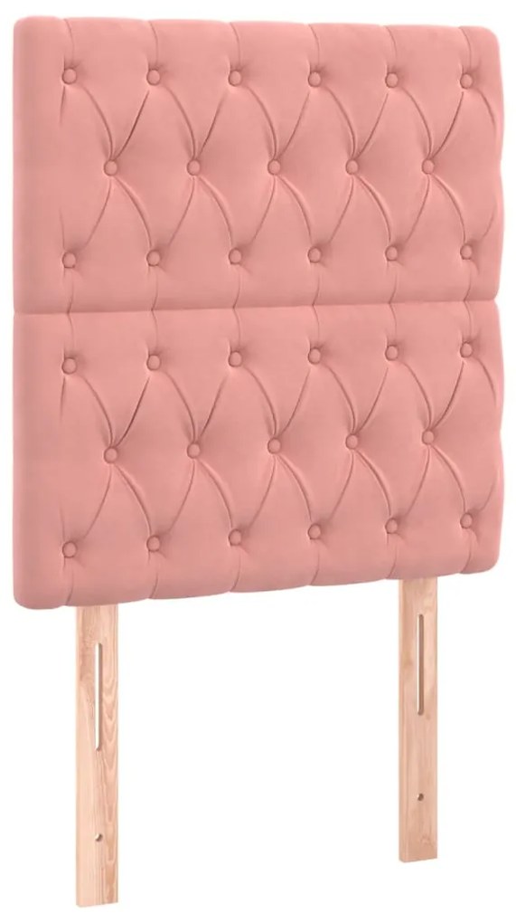 vidaXL Κεφαλάρι Ροζ Βελούδινο 80x7x118/128 εκ.