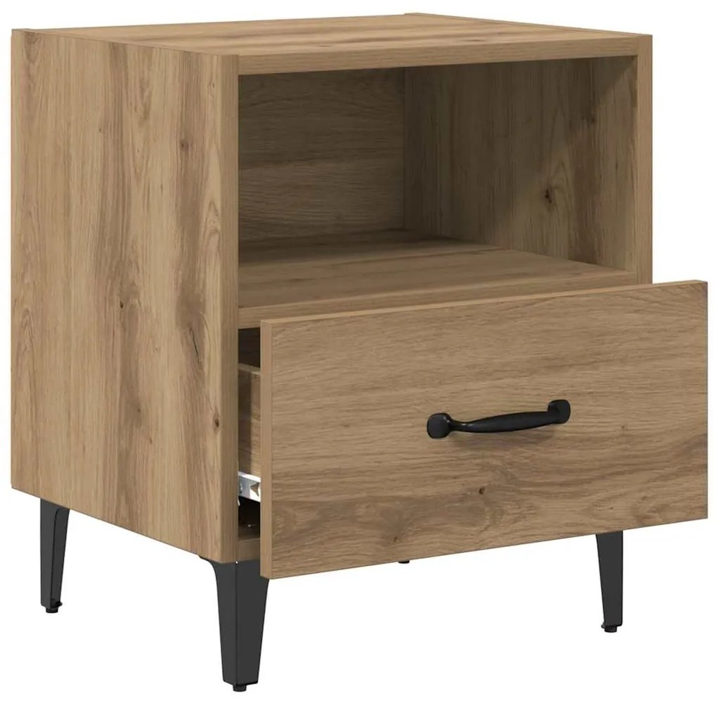 vidaXL Κομοδίνο με συρτάρι 2 pcs artisan δρυς 40 x 35 x 47.5 εκ
