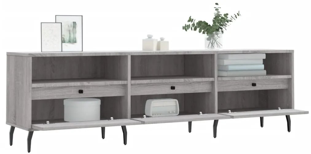 vidaXL Έπιπλο Τηλεόρασης Γκρι Sonoma 150x30x44,5 εκ. από Επεξεργ. Ξύλο