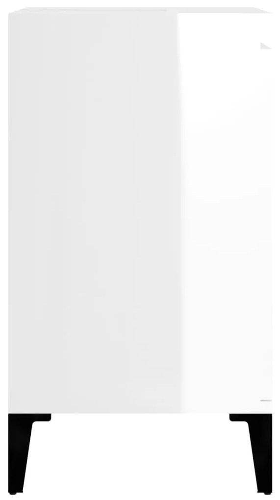 Ντουλάπι Νιπτήρα Γυαλ. Λευκό 58x33x60 εκ. Επεξεργασμένο Ξύλο - Λευκό
