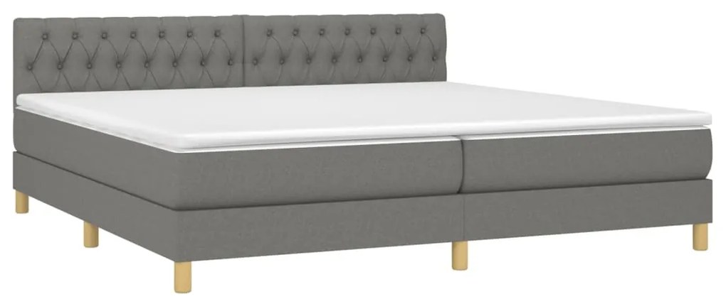 ΚΡΕΒΑΤΙ BOXSPRING ΜΕ ΣΤΡΩΜΑ ΣΚΟΥΡΟ ΓΚΡΙ 200X200 ΕΚ. ΥΦΑΣΜΑΤΙΝΟ 3140882