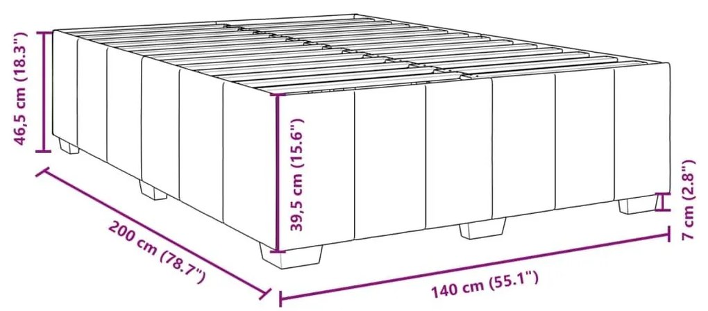 Σκελετός Κρεβατιού Χωρίς Στρώμα Μαύρο 140x200 εκ.Υφασμάτινο - Μαύρο