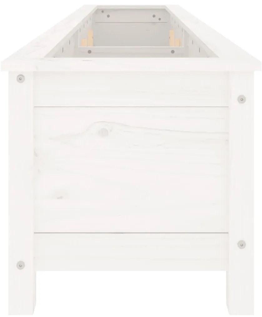 vidaXL Ζαρντινιέρα Υπερυψωμένη Λευκή 199,5x40x39 εκ. Μασίφ Ξύλο Πεύκου
