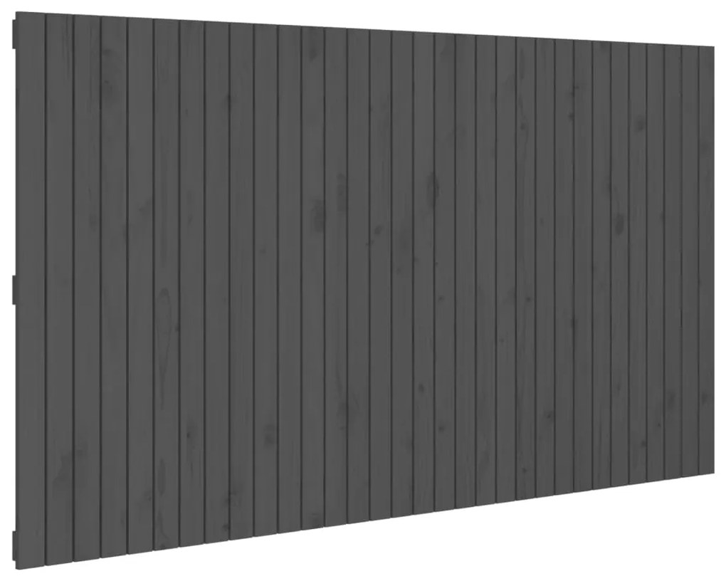 vidaXL Κεφαλάρι Τοίχου Γκρι 204x3x110 εκ. από Μασίφ Ξύλο Πεύκου