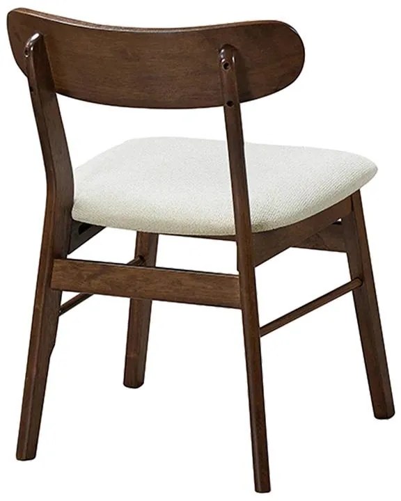 Καρέκλα Cairo rubberwood σε καρυδί-εκρού απόχρωση 47x47x76εκ 2αδα 47x47x76 εκ.