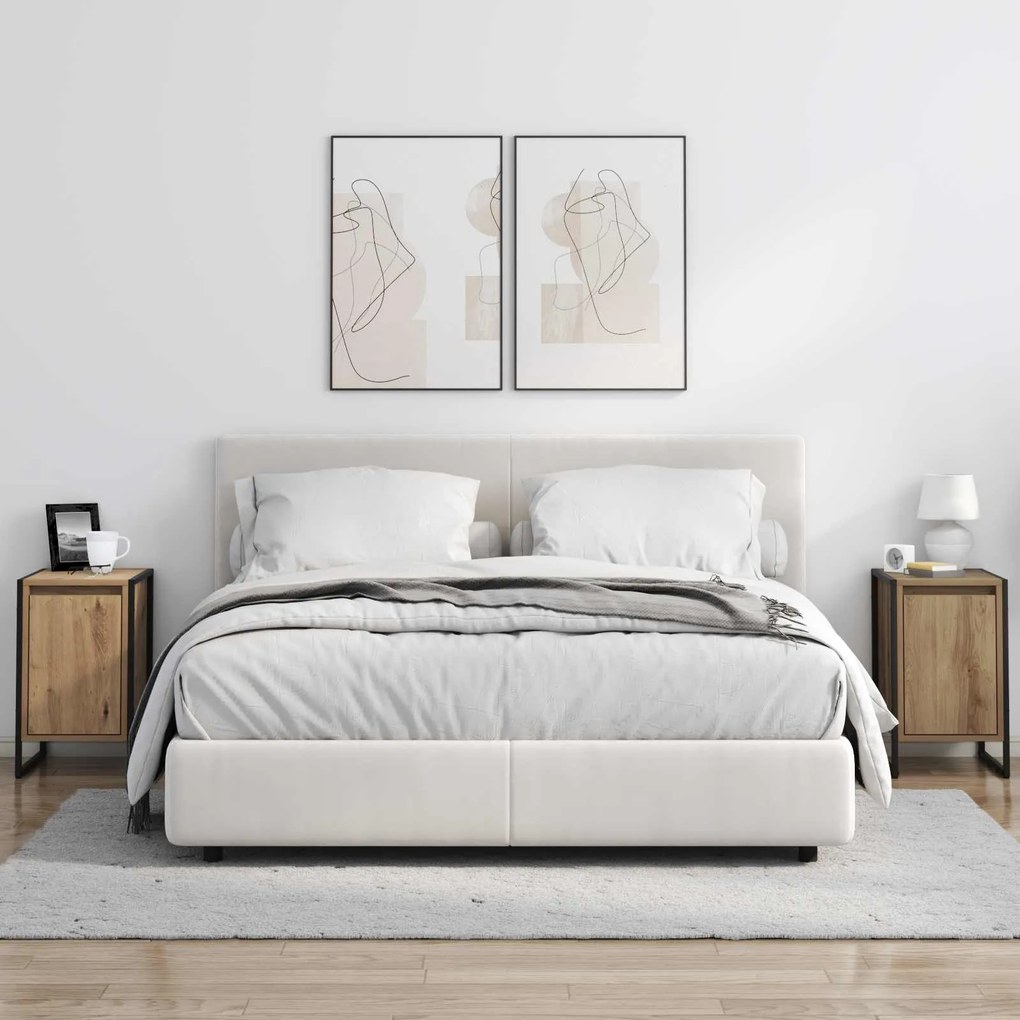 vidaXL Κομοδίνο Καρυδιά Χειροποίητης Εργασίας 39,5 x 30 x 50 εκ