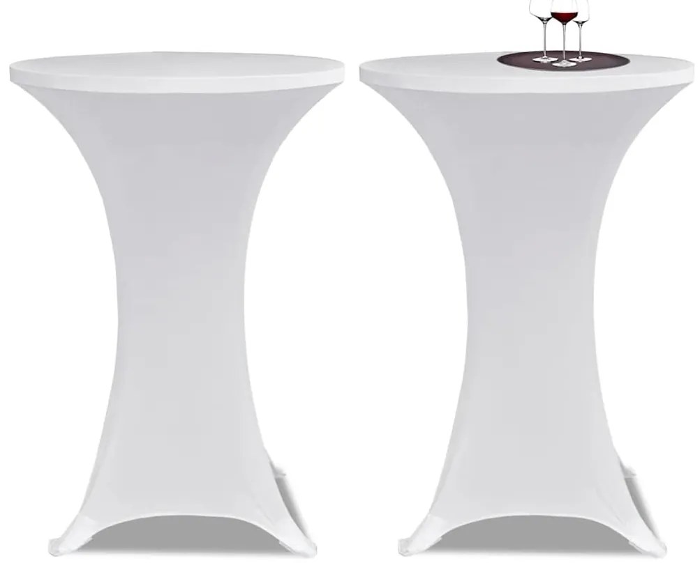 vidaXL Καλύμματα Τραπεζιού Ελαστικά 4 τεμ. Λευκά Ø 60 εκ.