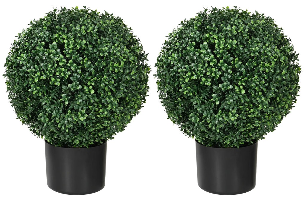 Τεχνητό φυτό HOMCOM, πυξάρι, σφαιρικό, 52x40 εκ., πράσινο