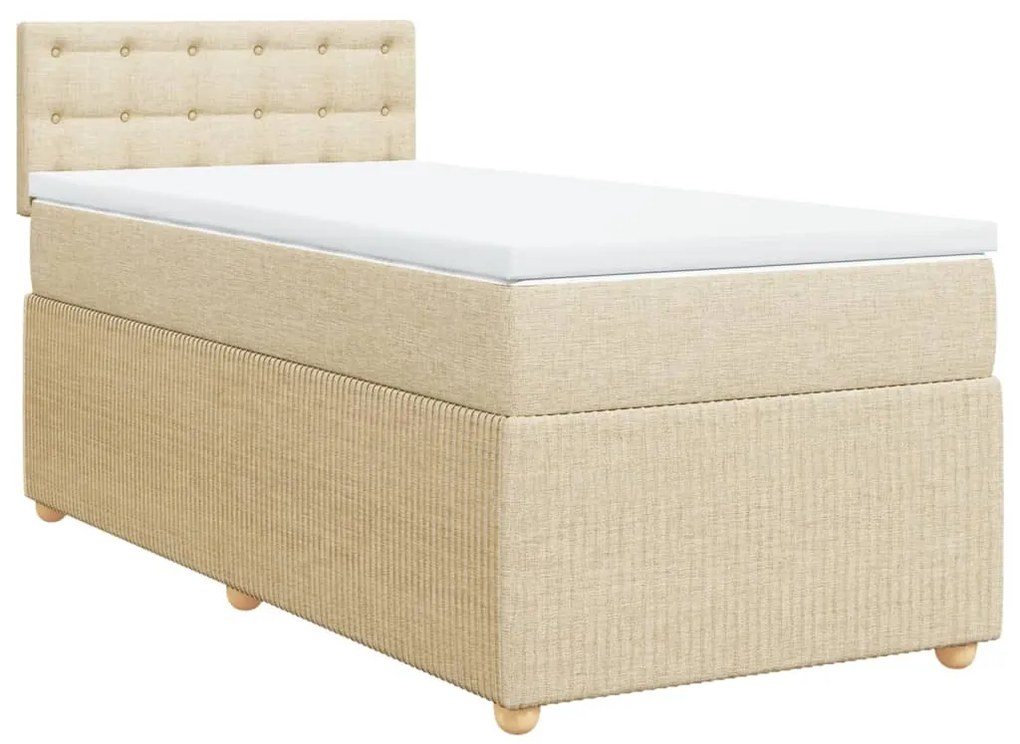 ΚΡΕΒΑΤΙ BOXSPRING ΜΕ ΣΤΡΩΜΑ ΚΡΕΜ 90X190 ΕΚ.ΥΦΑΣΜΑΤΙΝΟ 3287330