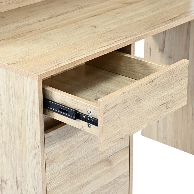 ΓΡΑΦΕΙΟ ΕΡΓΑΣΙΑΣ SECRETA PAKOWORLD ΜΕ ΡΑΦΙ ΣΕ OAK ΑΠΟΧΡΩΣΗ 110X50X135ΕΚ
