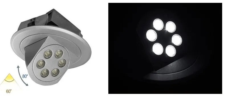 Χωνευτό Σποτ Οροφής-Τοίχου Κινητό LED 3W Ασημί 21-7636060 Lumen-21-7636060-Ασημί 21-7636060
