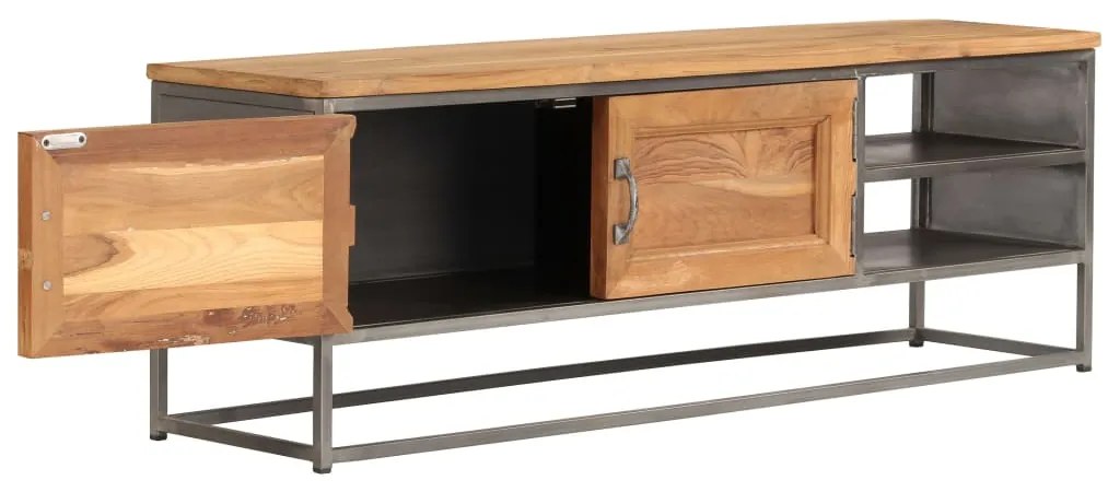 vidaXL Έπιπλο Τηλεόρασης 120x30x40 εκ. Ανακυκλωμένο Ξύλο Teak &amp; Ατσάλι