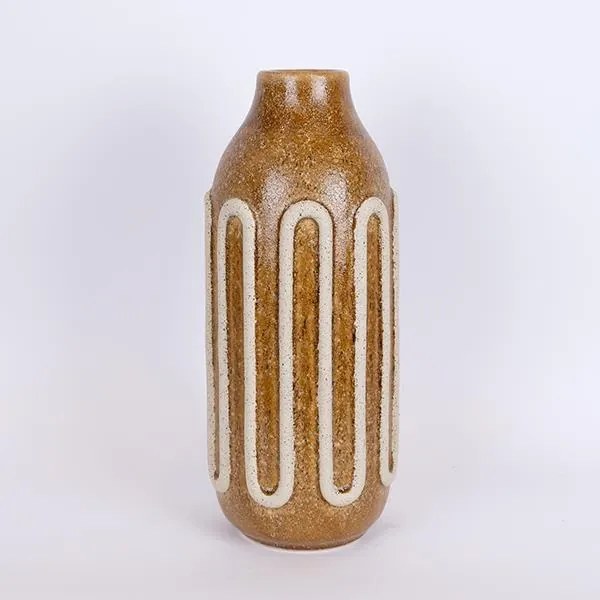 ΒΑΖΟ ΚΕΡΑΜΙΚΟ ΜΟΥΣΤΑΡΔΙ - ΜΠΕΖ 16,3x16,3x39cm|752-20335