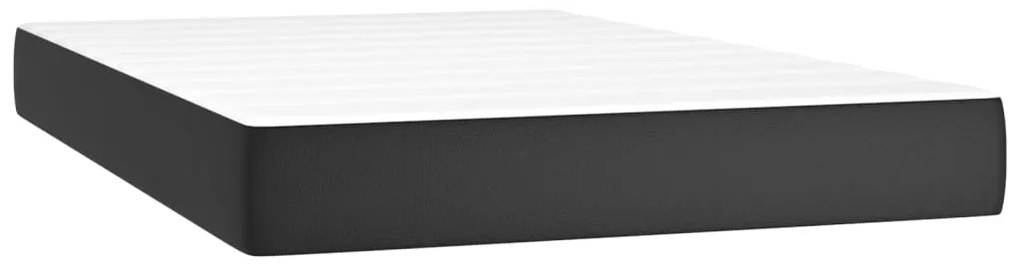 vidaXL Κρεβάτι Boxspring με Στρώμα &amp; LED Μαύρο 120x200 εκ. Συνθ. Δέρμα