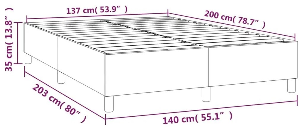 Πλαίσιο Κρεβατιού Ανοιχτό Γκρι 140x200 εκ. Υφασμάτινο - Γκρι