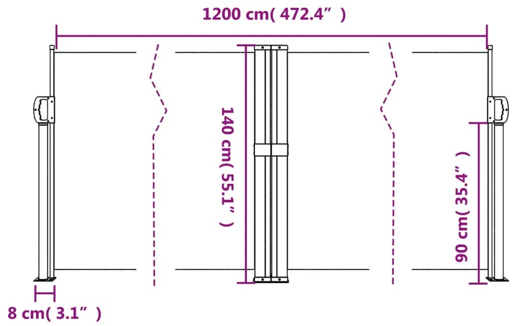 ΔΙΑΧΩΡΙΣΤΙΚΟ ΒΕΡΑΝΤΑΣ ΣΥΡΟΜΕΝΟ ΜΑΥΡΟ 140 X 1200 ΕΚ. 4004804