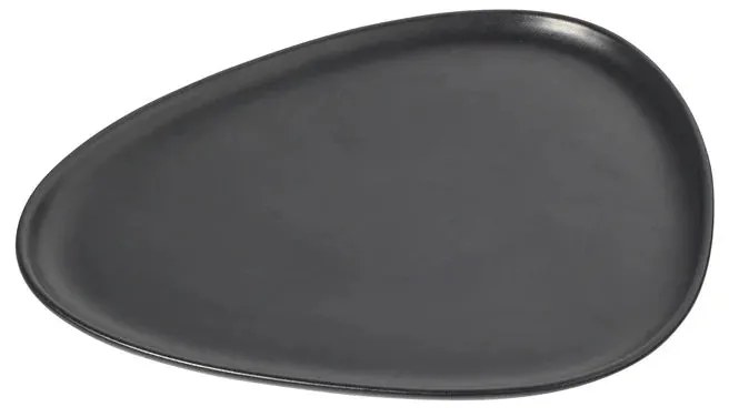 Πιάτο Μεγάλο Φαγητού Curve Dinner Stoneware, Μαύρο 30x26x1.5cm LIND DNA