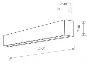 Απλίκα Φωτιστικό Τοίχου LED Tube 11W IP20 Straight Wall LED M Nowodvorski 7596 Μαύρο