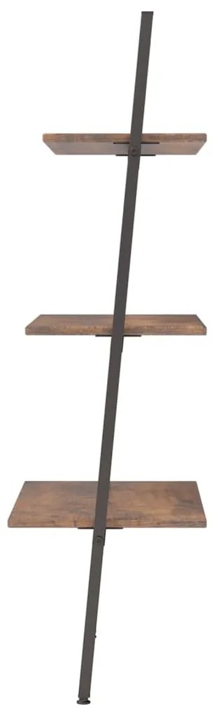 vidaXL Ραφιέρα Κεκλιμένη 3 Επιπέδων Σκούρο Καφέ &amp; Μαύρο 64x34x116 εκ.