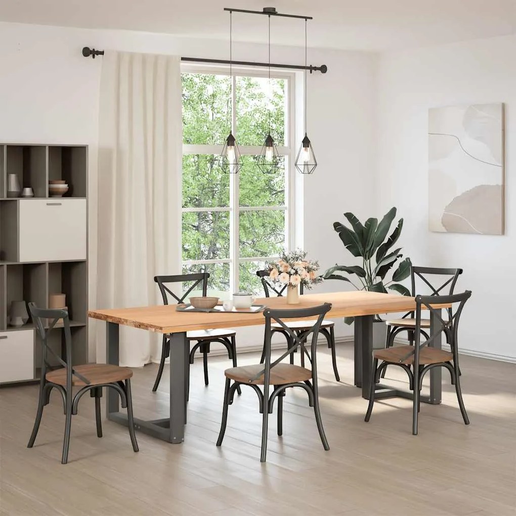 vidaXL Πόδια Τραπεζαρίας σε Σχήμα Τ, 2 τεμ. Ανθρακί 90x35x(72-73) εκ. Ατσάλι