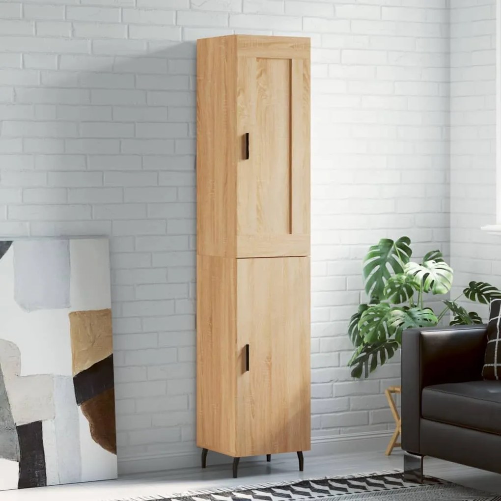 vidaXL Μπουφές Sonoma δρυς 34,5 x 34 x 180 εκ. από Επεξεργασμένο Ξύλο